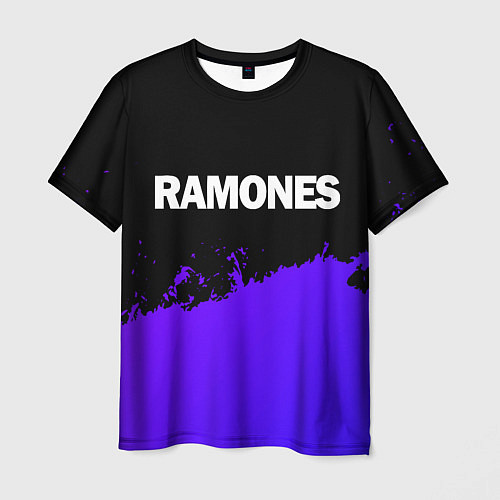 Мужская футболка Ramones purple grunge / 3D-принт – фото 1