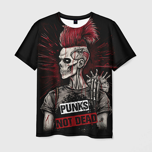 Мужская футболка Punks not dead / 3D-принт – фото 1