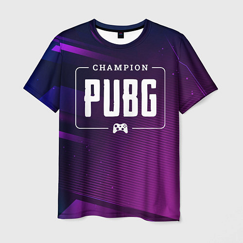 Мужская футболка PUBG gaming champion: рамка с лого и джойстиком на / 3D-принт – фото 1
