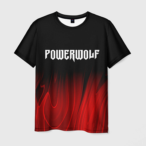 Мужская футболка Powerwolf red plasma / 3D-принт – фото 1