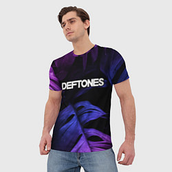 Футболка мужская Deftones neon monstera, цвет: 3D-принт — фото 2