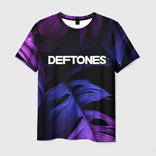 Мужская футболка Deftones neon monstera / 3D-принт – фото 1