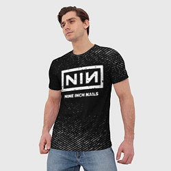 Футболка мужская Nine Inch Nails с потертостями на темном фоне, цвет: 3D-принт — фото 2