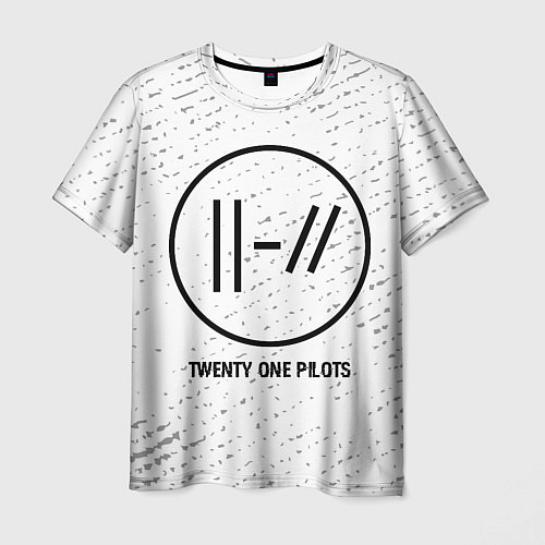 Мужская футболка Twenty One Pilots glitch на светлом фоне / 3D-принт – фото 1