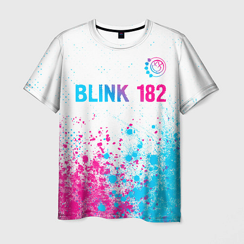 Мужская футболка Blink 182 neon gradient style: символ сверху / 3D-принт – фото 1