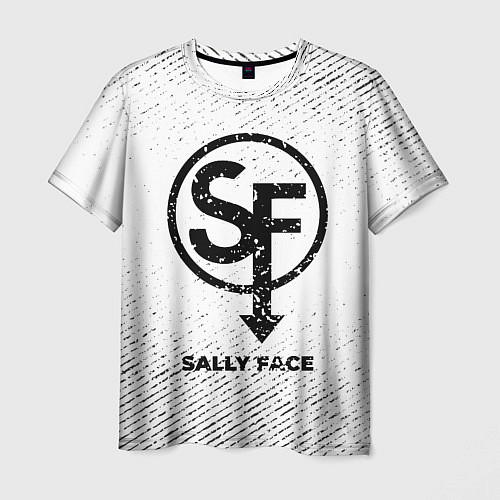 Мужская футболка Sally Face с потертостями на светлом фоне / 3D-принт – фото 1