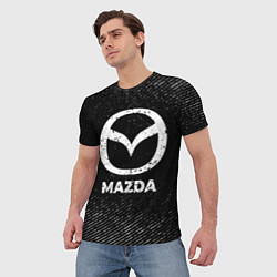 Футболка мужская Mazda с потертостями на темном фоне, цвет: 3D-принт — фото 2