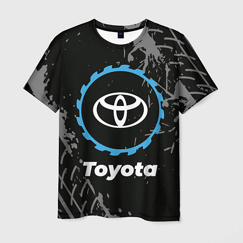 Мужская футболка Toyota в стиле Top Gear со следами шин на фоне / 3D-принт – фото 1