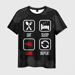 Футболка мужская Eat, sleep, Dead by Daylight, repeat, цвет: 3D-принт