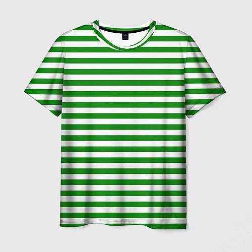 Мужская футболка Тельняшка зеленая Пограничных войск / 3D-принт – фото 1