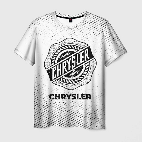 Мужская футболка Chrysler с потертостями на светлом фоне / 3D-принт – фото 1