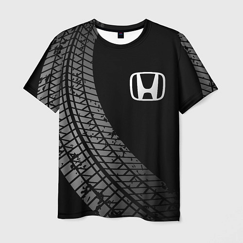 Мужская футболка Honda tire tracks / 3D-принт – фото 1