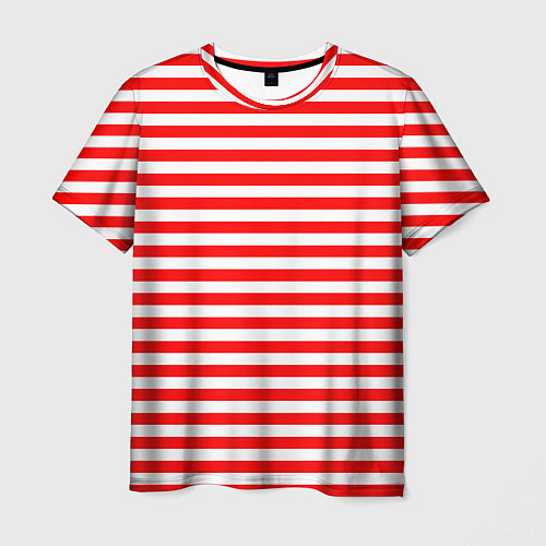Мужская футболка Ярко красные полосы / 3D-принт – фото 1
