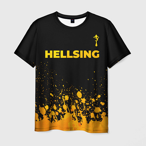 Мужская футболка Hellsing - gold gradient: символ сверху / 3D-принт – фото 1