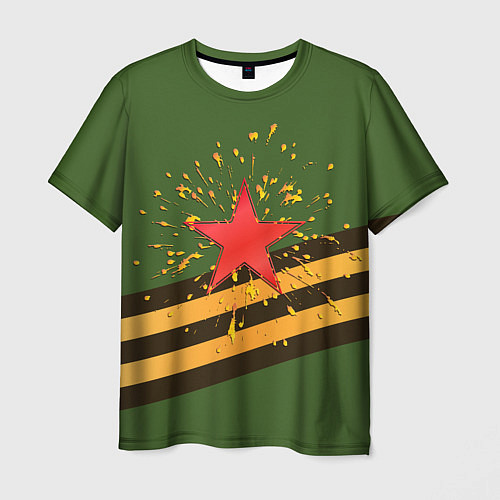 Мужская футболка Праздничная звезда 9 мая / 3D-принт – фото 1