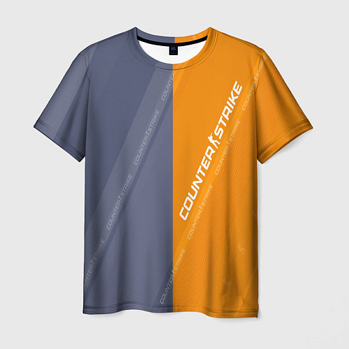 Мужская футболка Counter Strike 2 Blue Orange Pattern / 3D-принт – фото 1