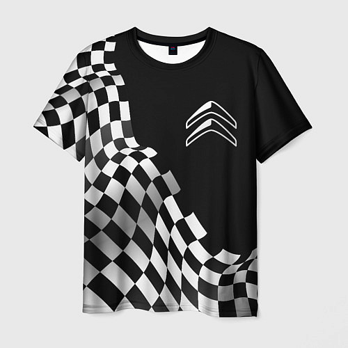 Мужская футболка Citroen racing flag / 3D-принт – фото 1
