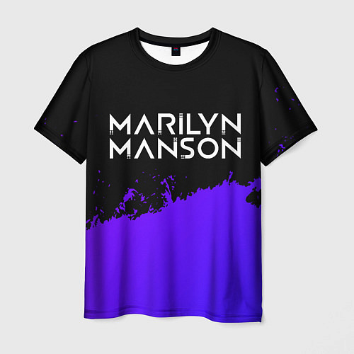 Мужская футболка Marilyn Manson purple grunge / 3D-принт – фото 1