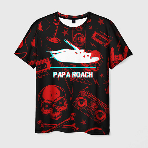 Мужская футболка Papa Roach rock glitch / 3D-принт – фото 1