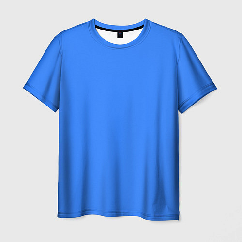 Мужская футболка Однотонный неоновый синий цвет / 3D-принт – фото 1