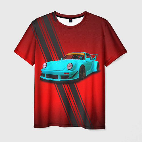Мужская футболка Немецкий спортивный автомобиль Porsche 911 / 3D-принт – фото 1