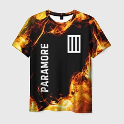 Футболка мужская Paramore и пылающий огонь, цвет: 3D-принт
