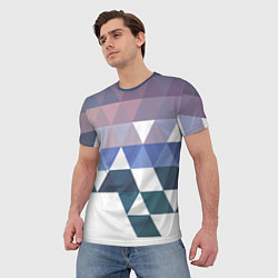 Футболка мужская Абстрактные разноцветные треугольники в паттерне, цвет: 3D-принт — фото 2