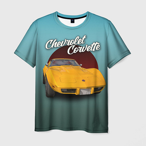 Мужская футболка Американский спорткар Chevrolet Corvette Stingray / 3D-принт – фото 1