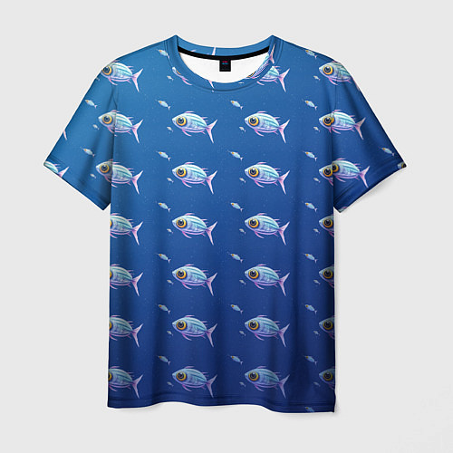 Мужская футболка Subnautica паттерн с рыбками / 3D-принт – фото 1