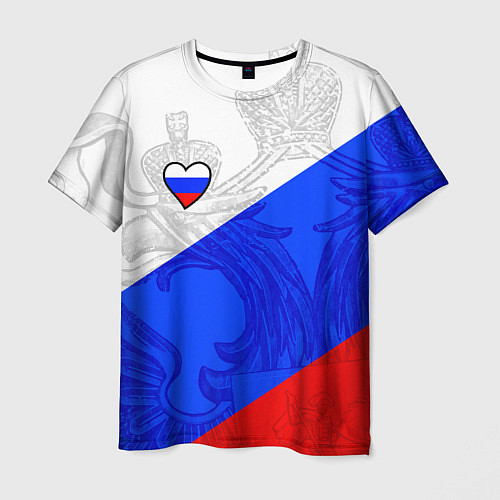 Мужская футболка Сердечко - Россия / 3D-принт – фото 1