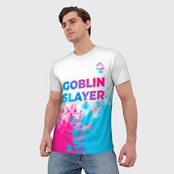 Футболка мужская Goblin Slayer neon gradient style: символ сверху, цвет: 3D-принт — фото 2