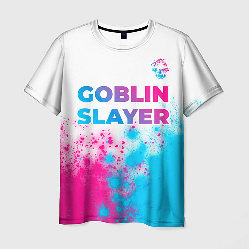 Мужская футболка Goblin Slayer neon gradient style: символ сверху / 3D-принт – фото 1