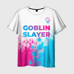 Футболка мужская Goblin Slayer neon gradient style: символ сверху, цвет: 3D-принт