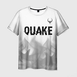 Футболка мужская Quake glitch на светлом фоне: символ сверху, цвет: 3D-принт