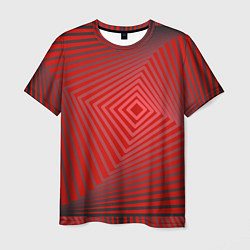 Футболка мужская Орнамент из красных линий, цвет: 3D-принт