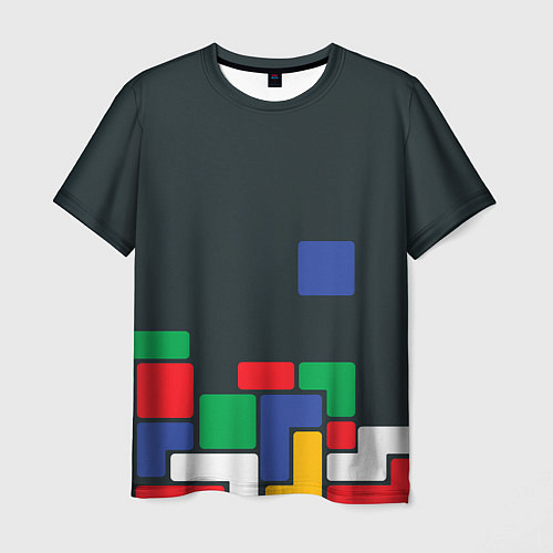 Мужская футболка Падающий блок тетрис / 3D-принт – фото 1