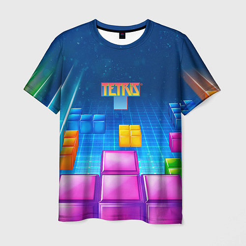 Мужская футболка Падающие кубики Тетрис / 3D-принт – фото 1