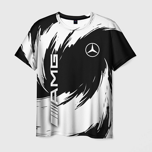 Мужская футболка Mercedes benz - white color / 3D-принт – фото 1
