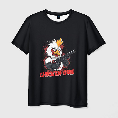 Мужская футболка Chicken gun pew pew / 3D-принт – фото 1
