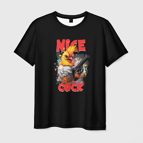 Мужская футболка Chicken gun nice cock / 3D-принт – фото 1