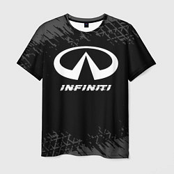 Футболка мужская Infiniti speed на темном фоне со следами шин, цвет: 3D-принт
