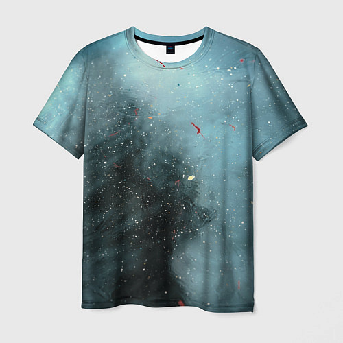 Мужская футболка Синий дым и остатки красок / 3D-принт – фото 1