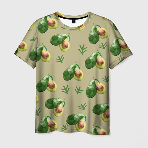 Мужская футболка Авокадо и веточка / 3D-принт – фото 1