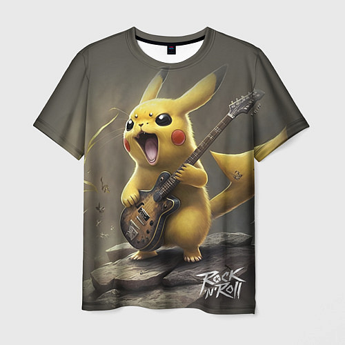 Мужская футболка Pikachu rock / 3D-принт – фото 1