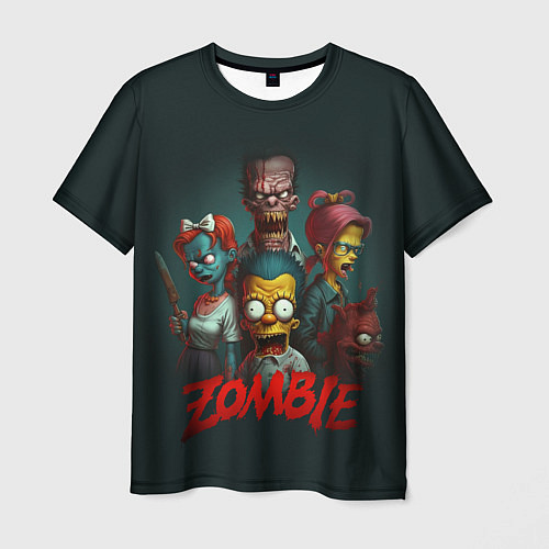 Мужская футболка Zombie simpsons / 3D-принт – фото 1