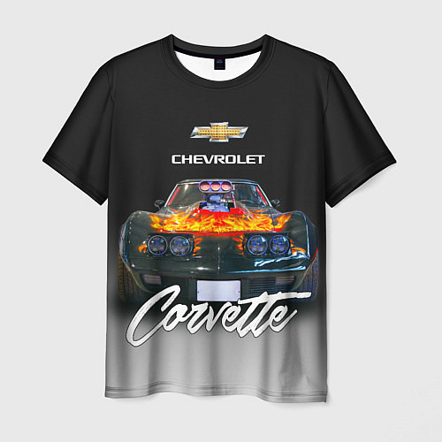 Мужская футболка Американская маслкар 70-х годов Chevrolet Corvette / 3D-принт – фото 1
