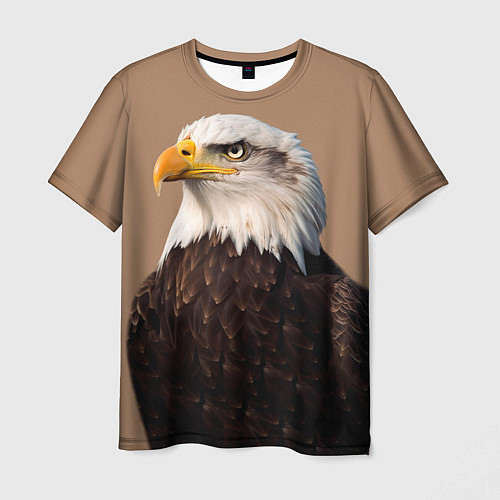 Мужская футболка Белоголовый орлан птица / 3D-принт – фото 1