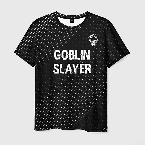 Мужская футболка Goblin Slayer glitch на темном фоне: символ сверху / 3D-принт – фото 1