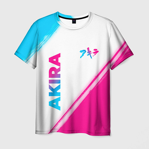 Мужская футболка Akira neon gradient style: надпись, символ / 3D-принт – фото 1