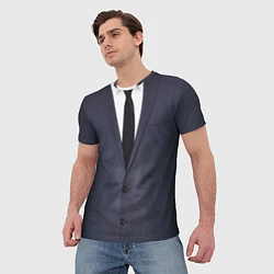Футболка мужская Деловой пиджак с рубашкой, цвет: 3D-принт — фото 2